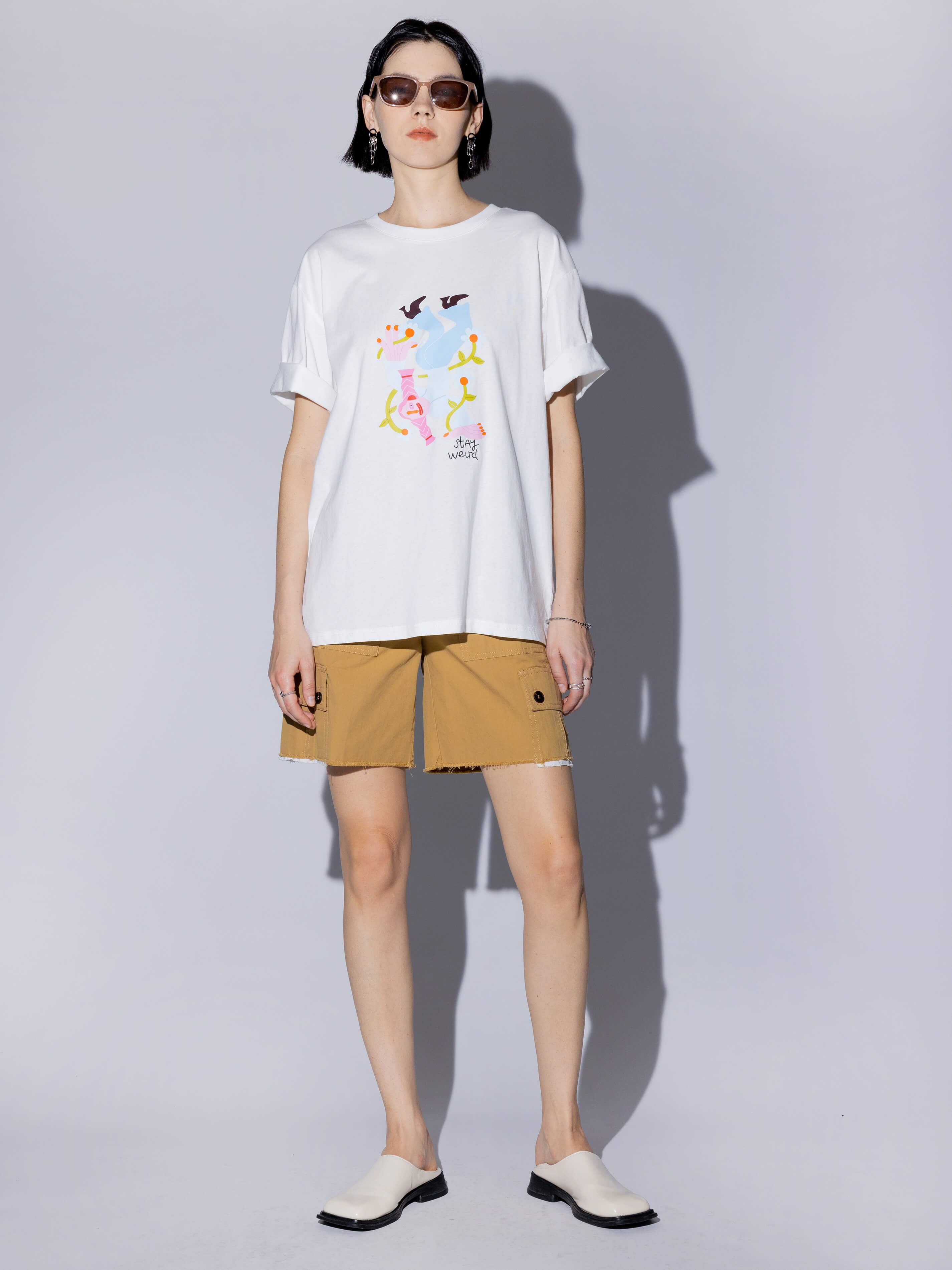 Stay Weird Oversized Printed T-Shirt-13