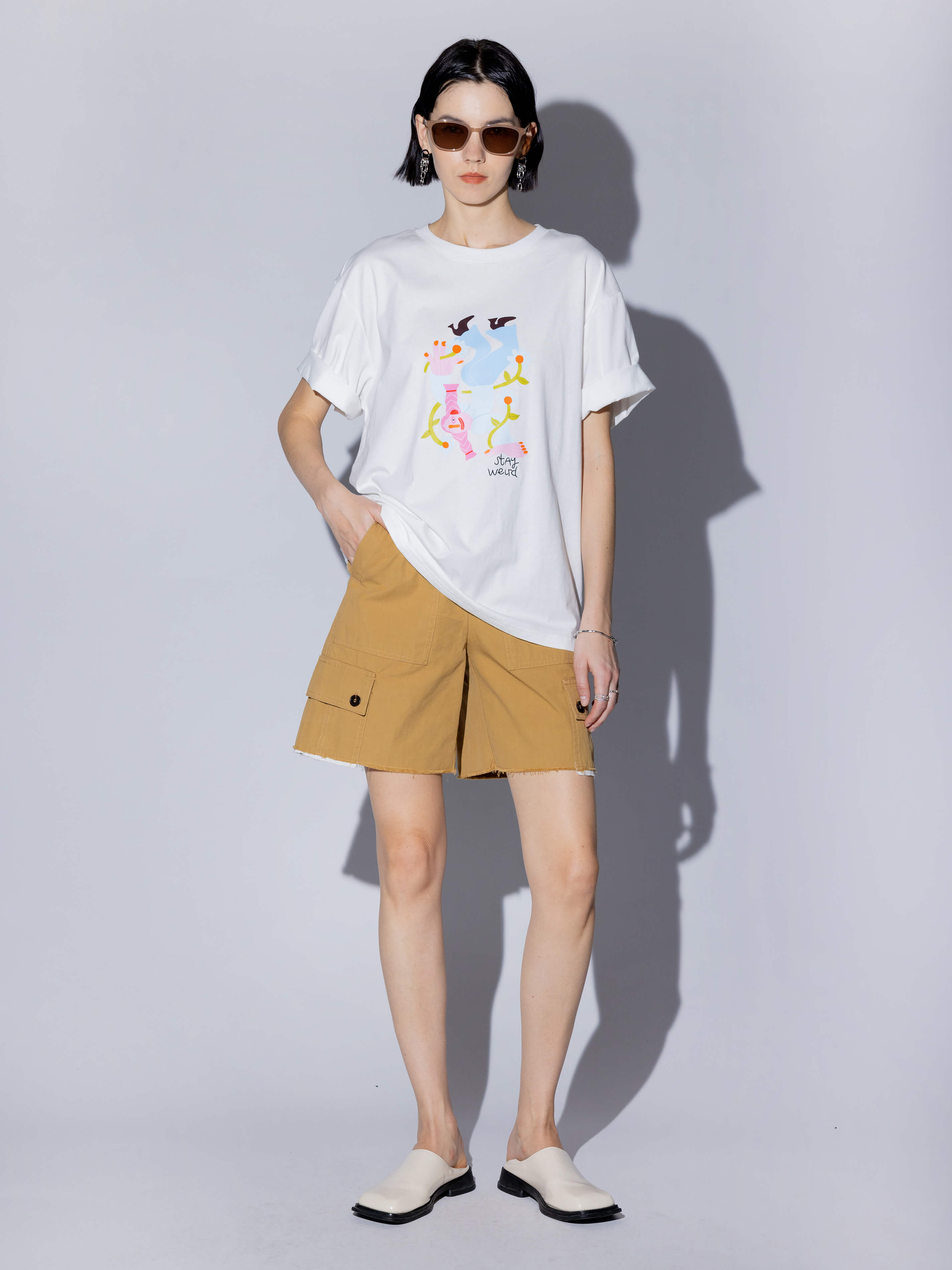 Stay Weird Oversized Printed T-Shirt-14