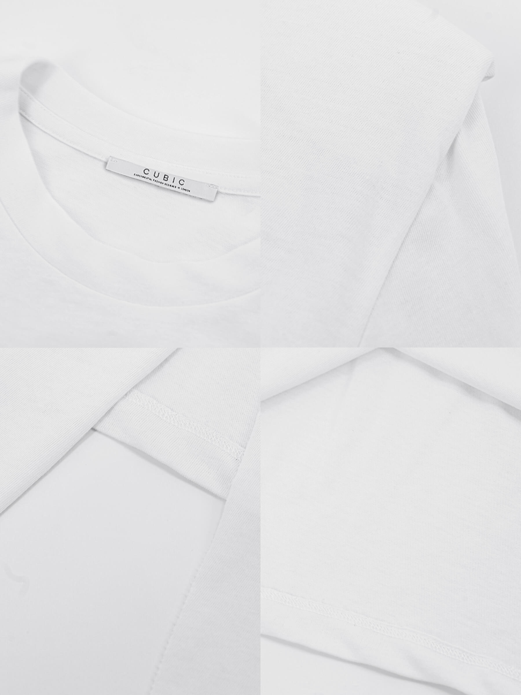 Shoulder Padded Short Sleeve Knot Cotton T-Shirt-17