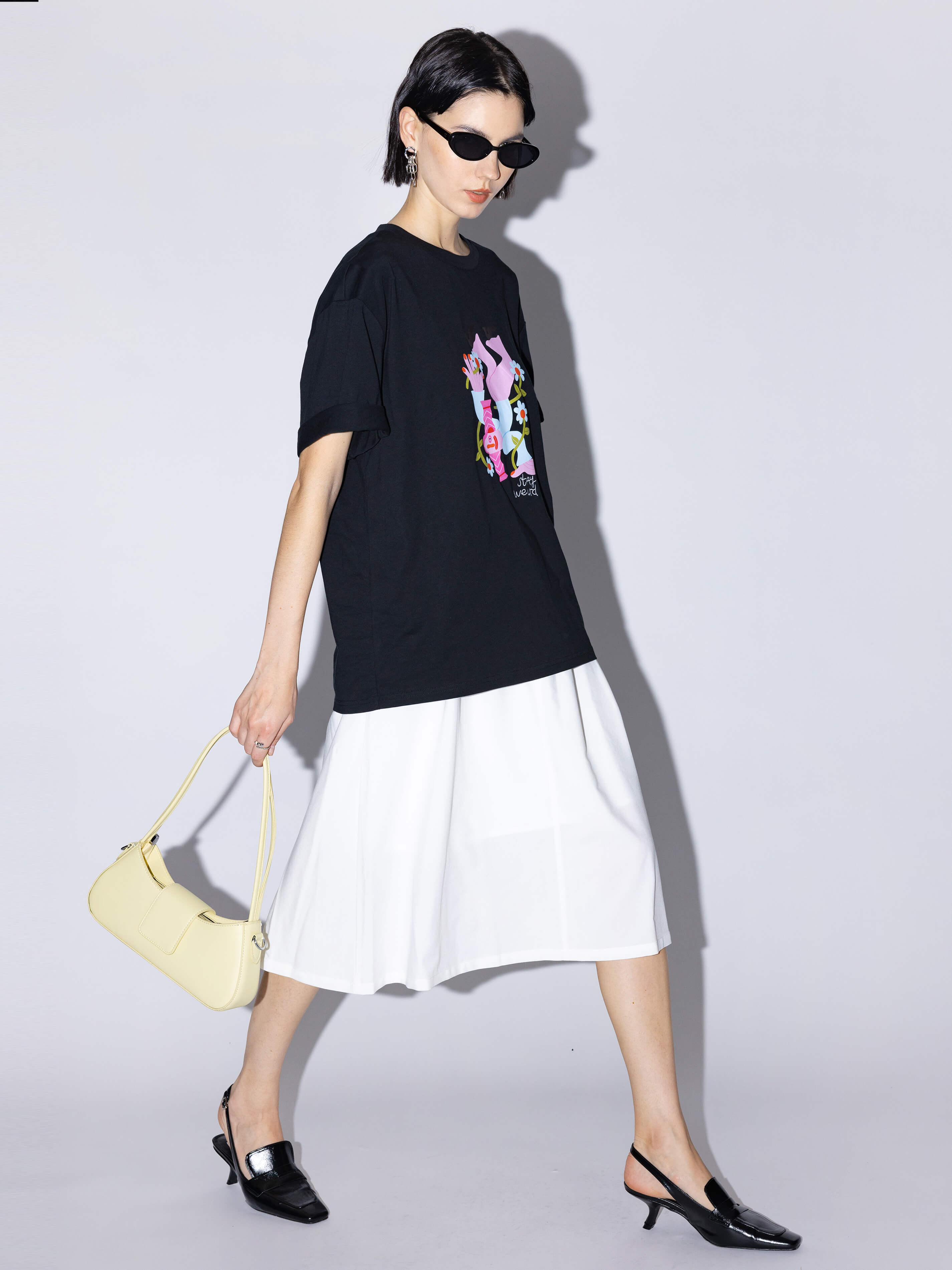 Stay Weird Oversized Printed T-Shirt-3
