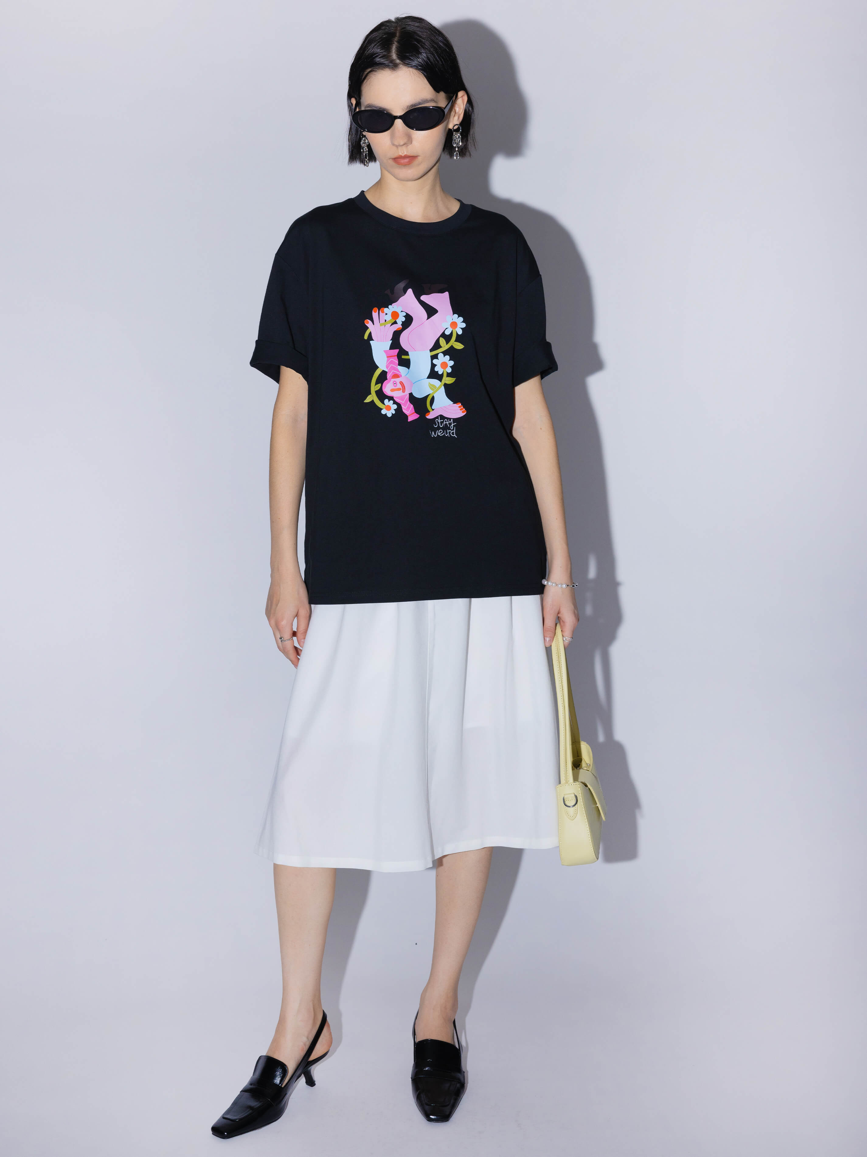 Stay Weird Oversized Printed T-Shirt-2