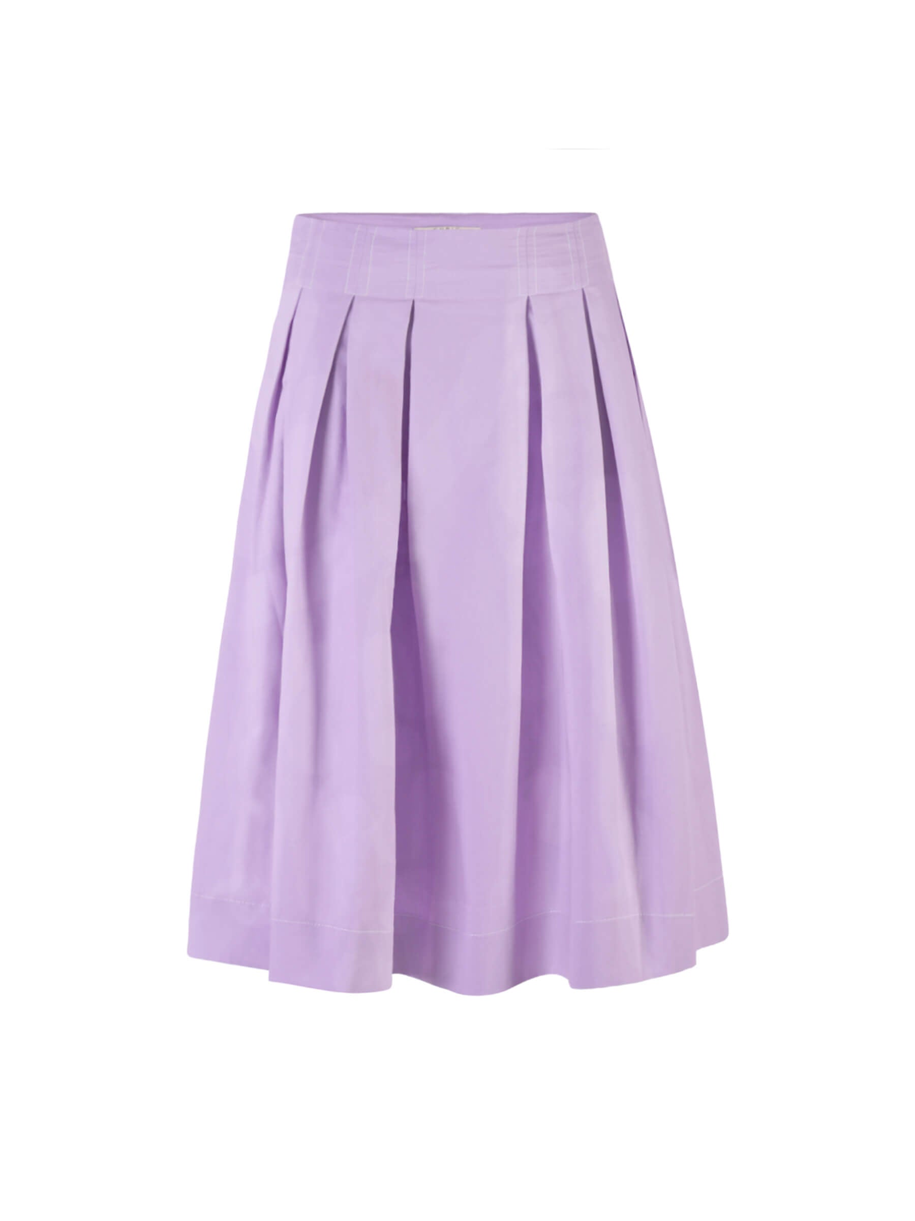 High Waist Pleated Round Cotton Skirt-7