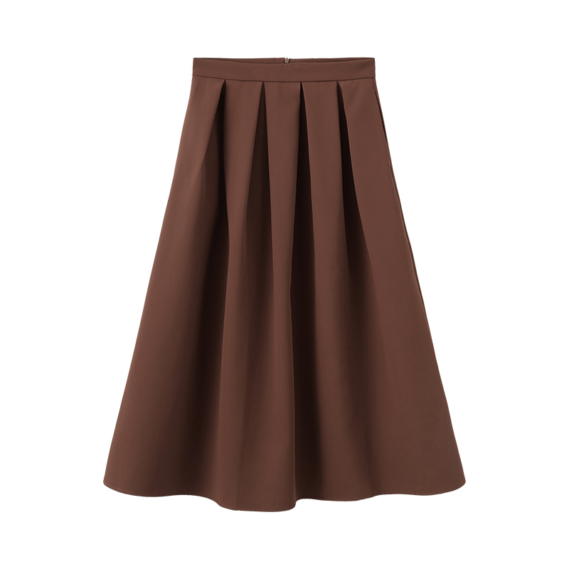High Waisted A-line Midi Skirt-2