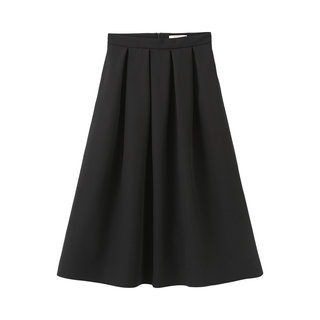 High Waisted A-line Midi Skirt