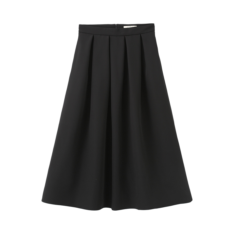 High Waisted A-line Midi Skirt