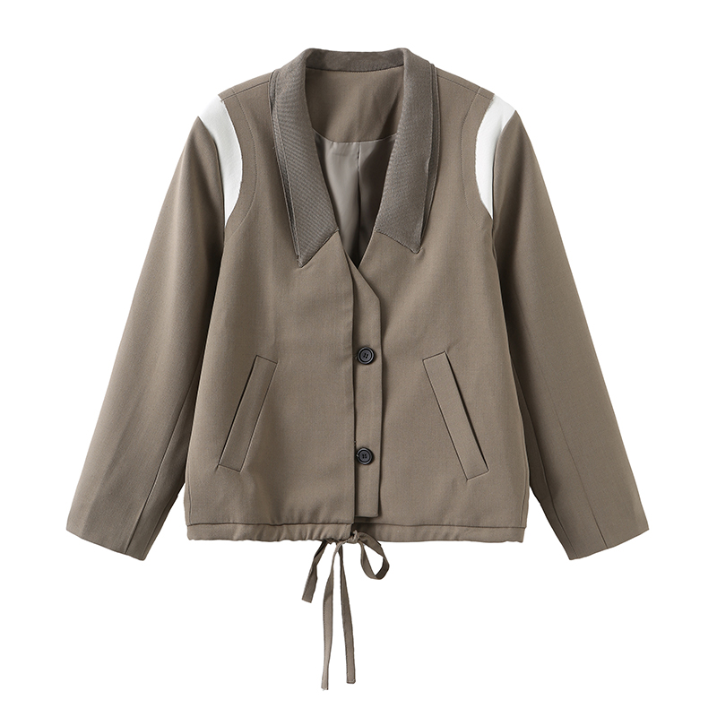 Shoulder Panel Drawstring Blazer-2