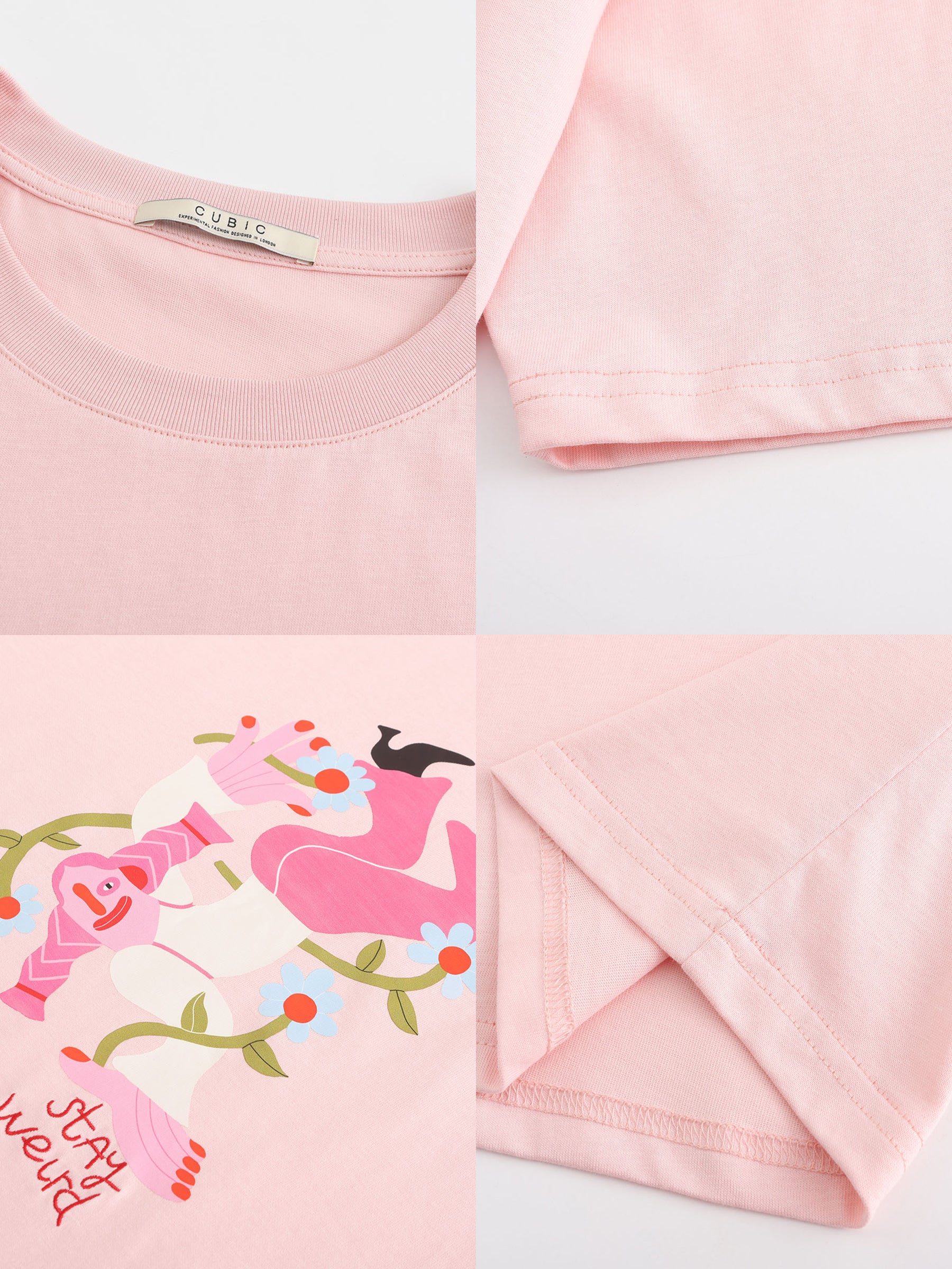 Stay Weird Oversized Printed T-Shirt-27