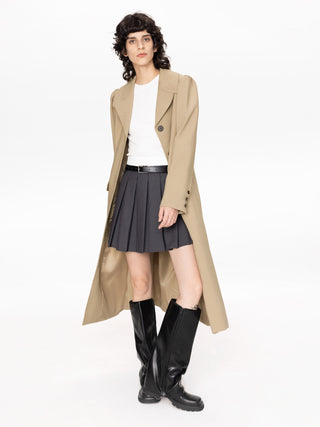 Puff Sleeve Single Breasted Trench Coat
