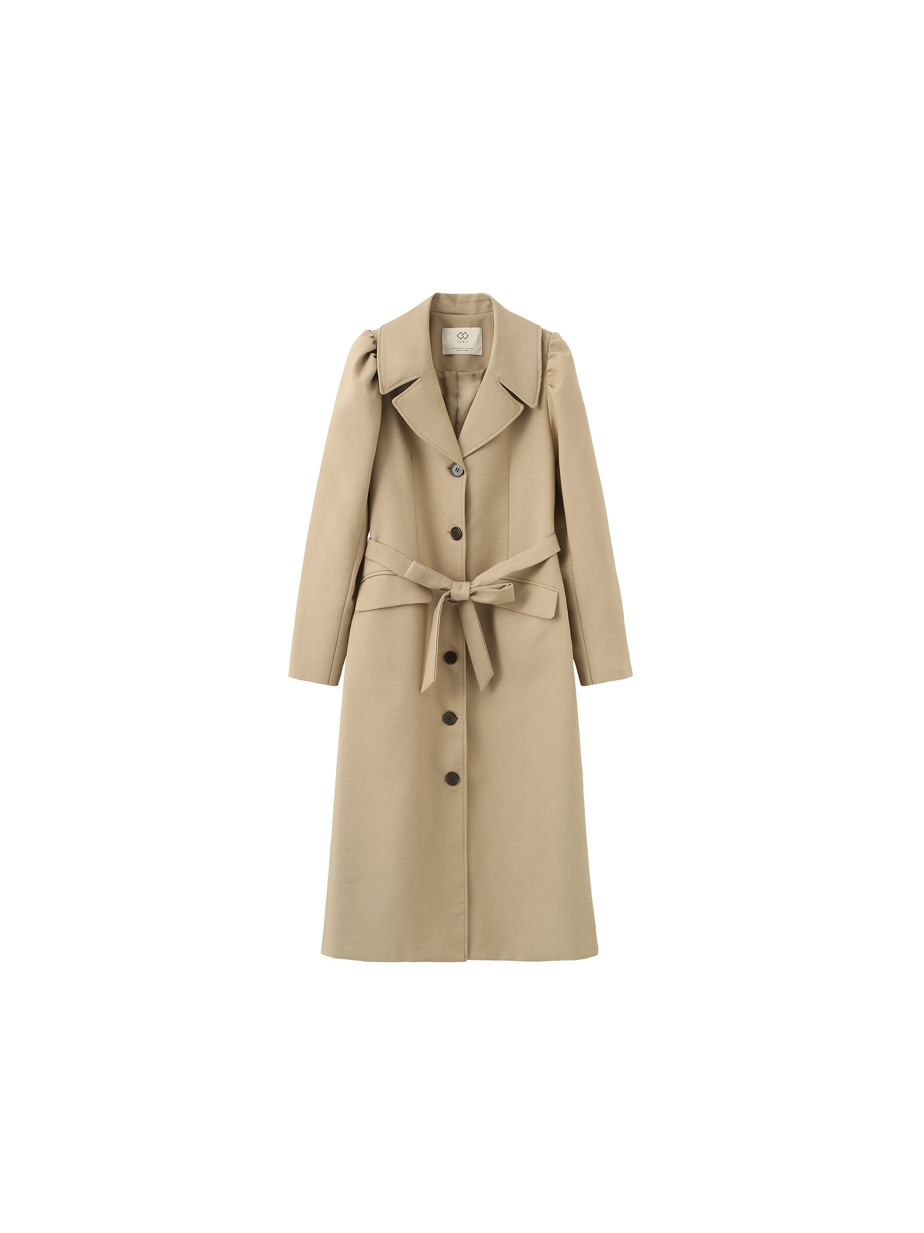 Puff Sleeve Single Breasted Trench Coat-9