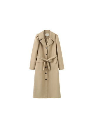 Puff Sleeve Single Breasted Trench Coat