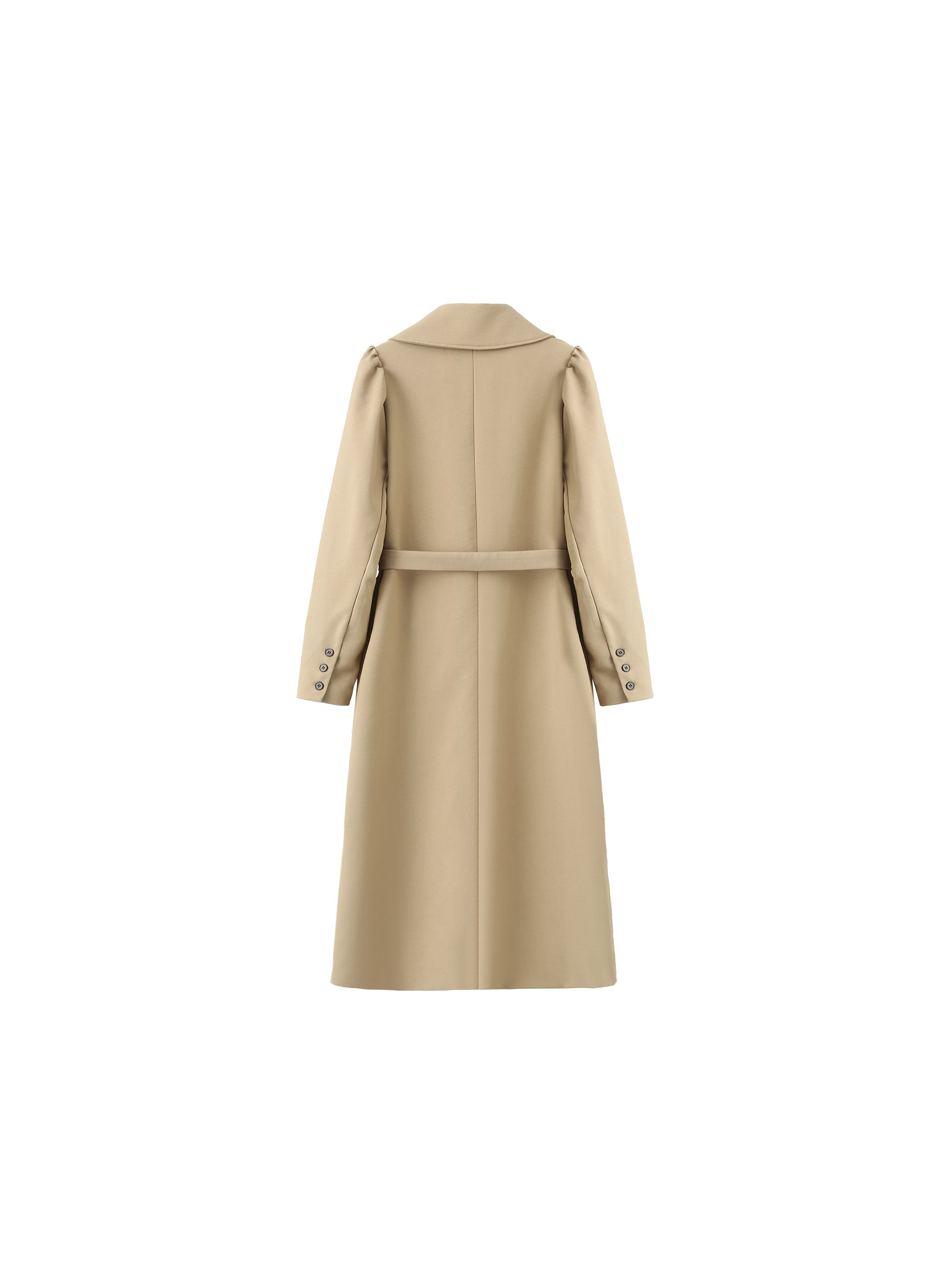 Puff Sleeve Single Breasted Trench Coat-10