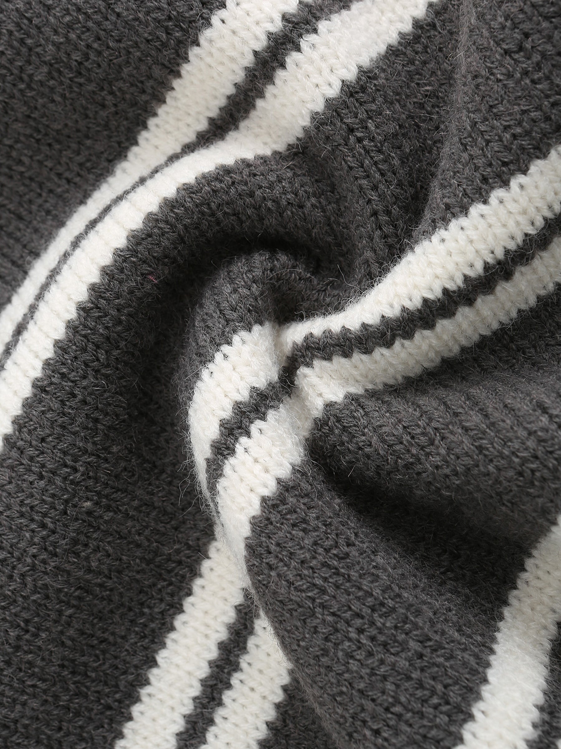Distressed Striped Knit Sweater-11