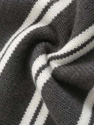 Distressed Striped Knit Sweater
