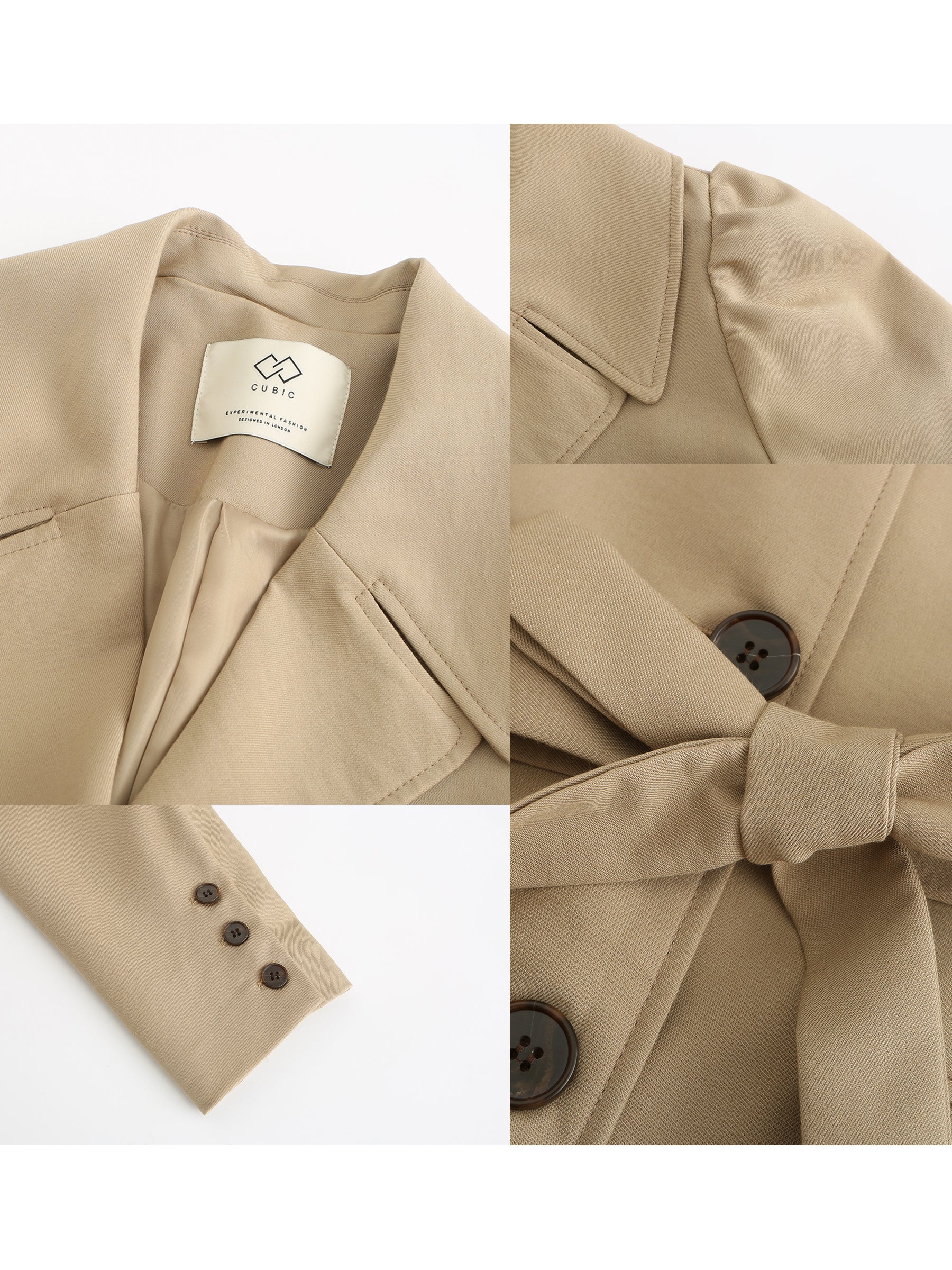 Puff Sleeve Single Breasted Trench Coat-11
