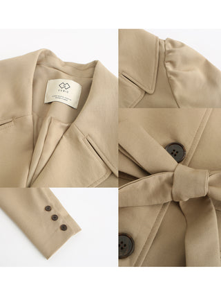 Puff Sleeve Single Breasted Trench Coat