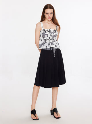 Sleeveless Tiered Floral Blouse