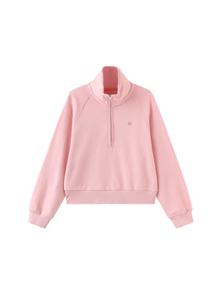 High Neck Zip Up Sweatshirt