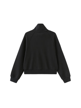 High Neck Zip Up Sweatshirt
