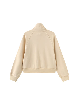 High Neck Zip Up Sweatshirt