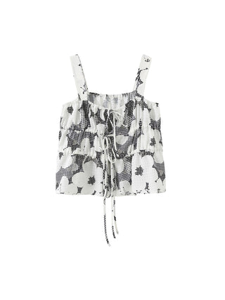 Sleeveless Tiered Floral Blouse