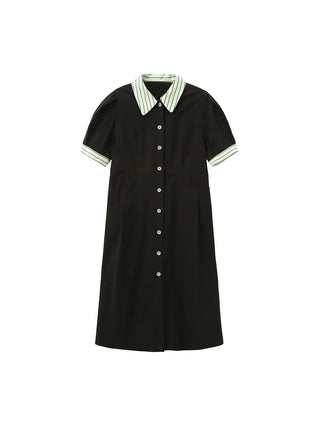 Short Puff Sleeve Midi Dress