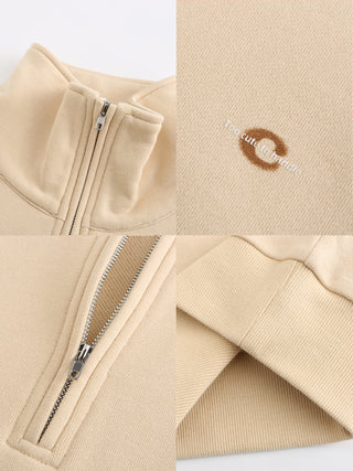 High Neck Zip Up Sweatshirt