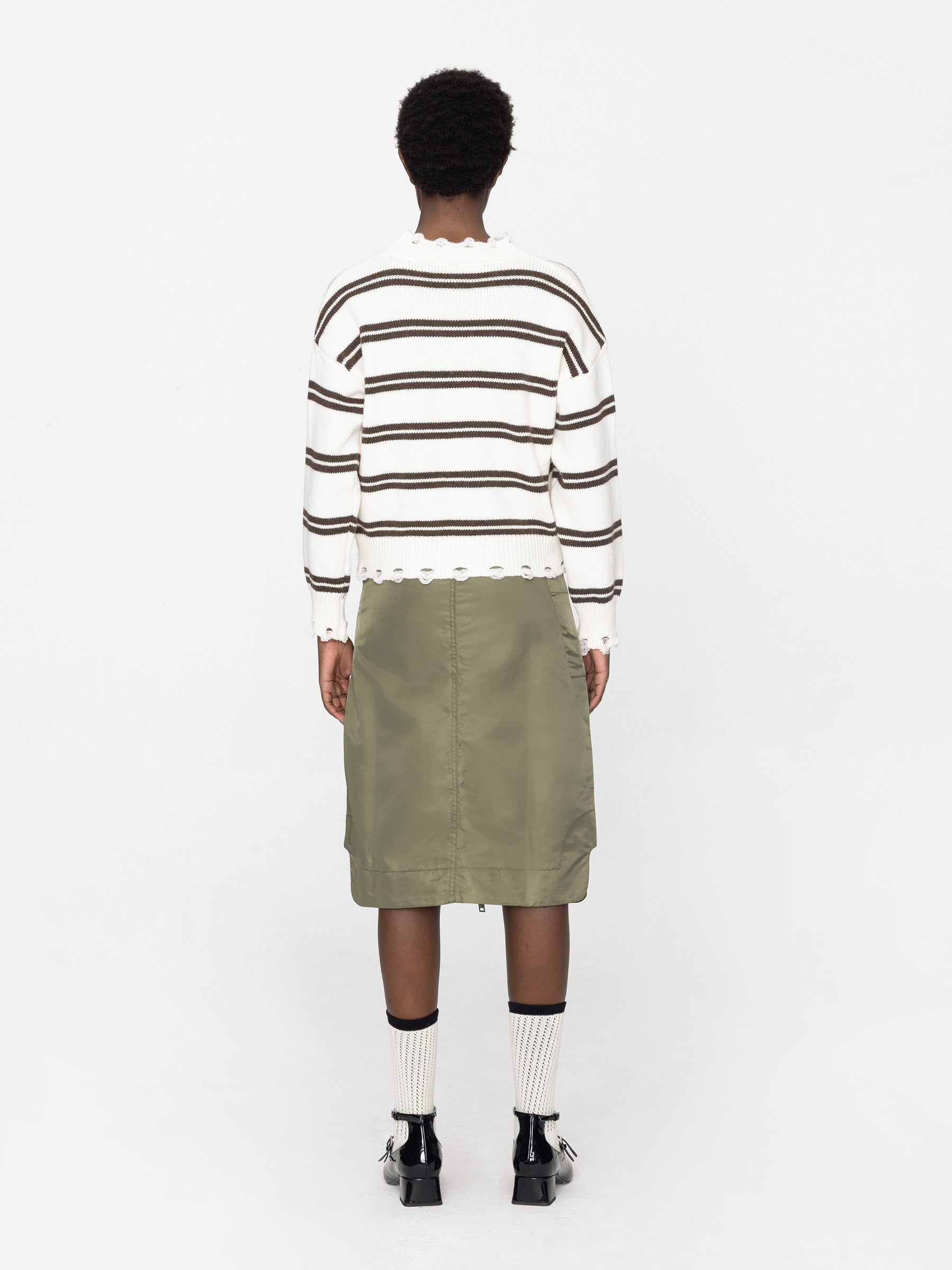 Distressed Striped Knit Sweater-24