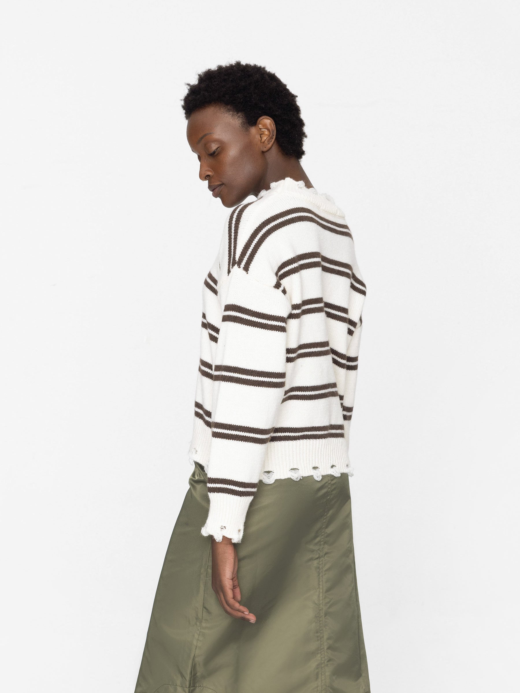 Distressed Striped Knit Sweater-25