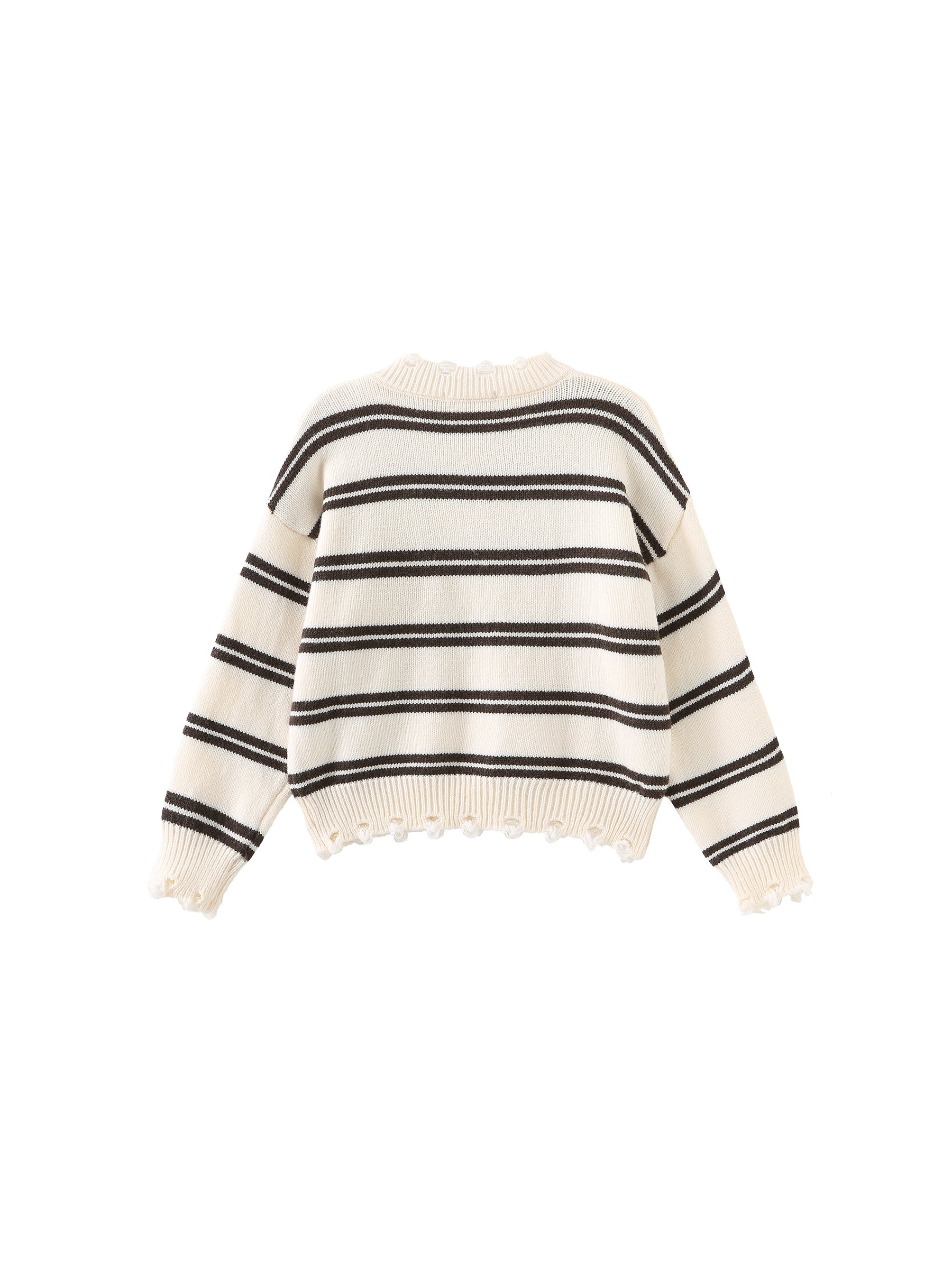 Distressed Striped Knit Sweater-28