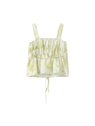 Sleeveless Tiered Floral Blouse