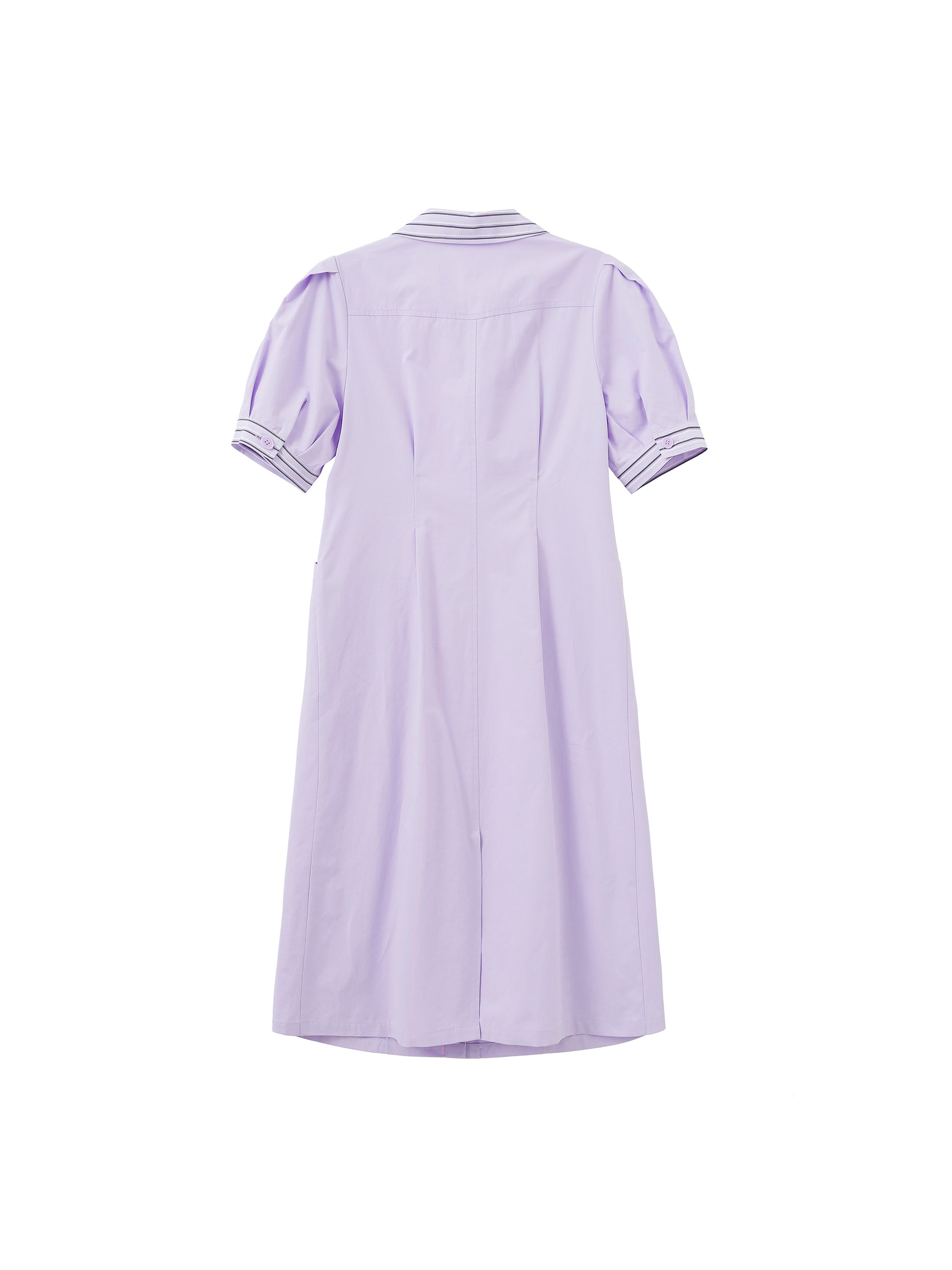 Short Puff Sleeve Midi Dress-14