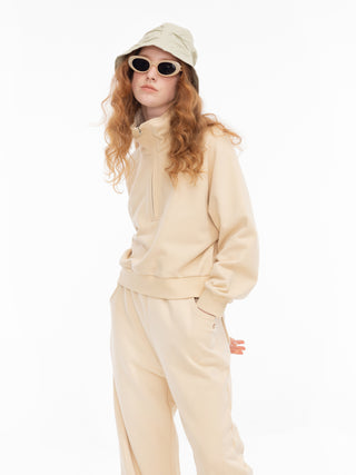 High Neck Zip Up Sweatshirt