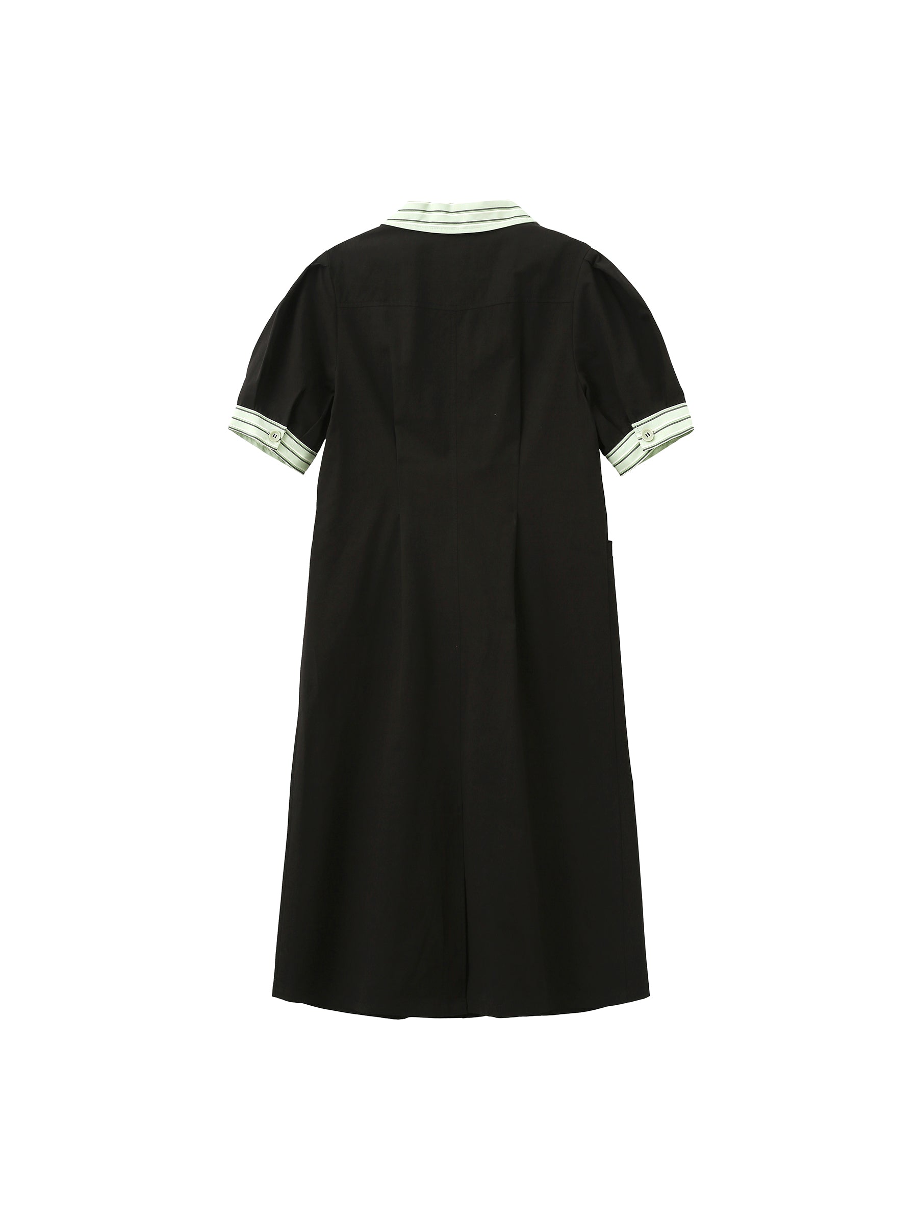 Short Puff Sleeve Midi Dress-7