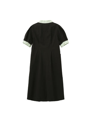 Short Puff Sleeve Midi Dress