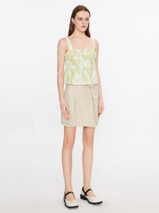 Sleeveless Tiered Floral Blouse