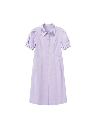Short Puff Sleeve Midi Dress