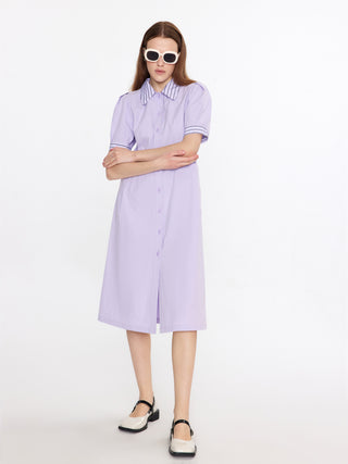 Short Puff Sleeve Midi Dress