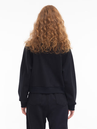 High Neck Zip Up Sweatshirt
