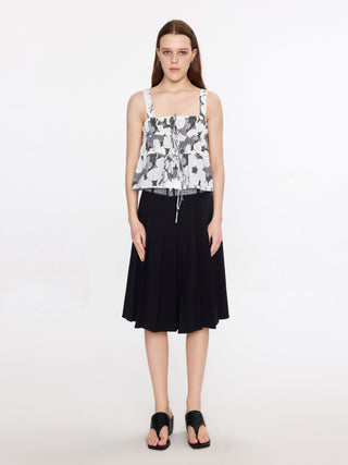 Sleeveless Tiered Floral Blouse