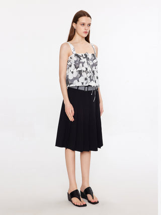 Sleeveless Tiered Floral Blouse